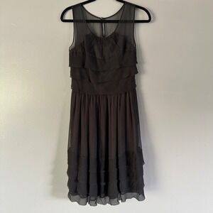 Anthropologie Burlapp 100% Silk Little‎ Black Dress SZ 6 NWT